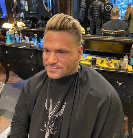 Blonde pompadour fade by PRK Hair Salon